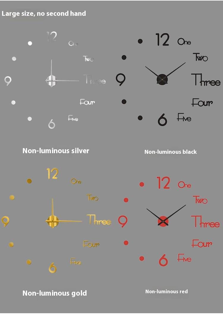 Modern Silent Sweep Wall Clock – Glow-in-the-Dark Acrylic Peel & Stick DIY Clock For Living Room, Bedroom & Office_voghion.com