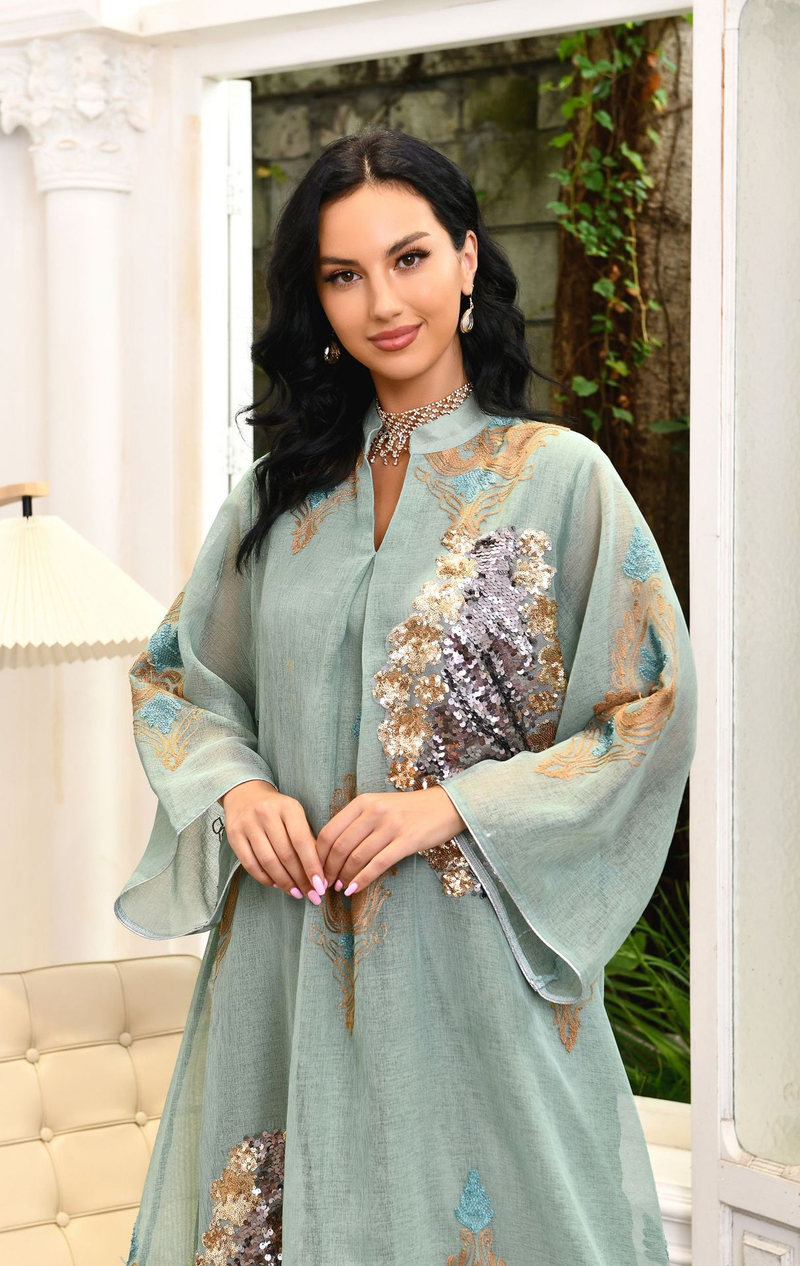 Muslimische Abaya Mit Seilstickerei, Damenrobe, Tradicionell, Modern, Wunderschön, Ramadan_voghion.com