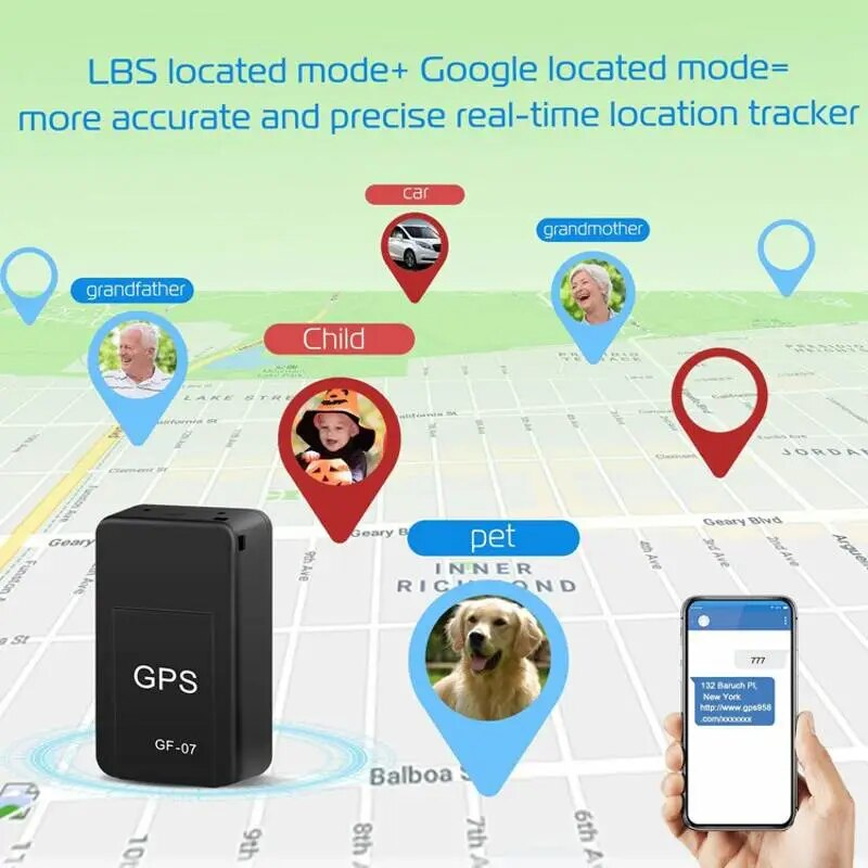 Mini GF 07 GPS Bil Tracker Sanntidssporing Tyveri Anti Lost Locator Sterk magnetisk feste SIM-meldingsposisjoner_voghion.com