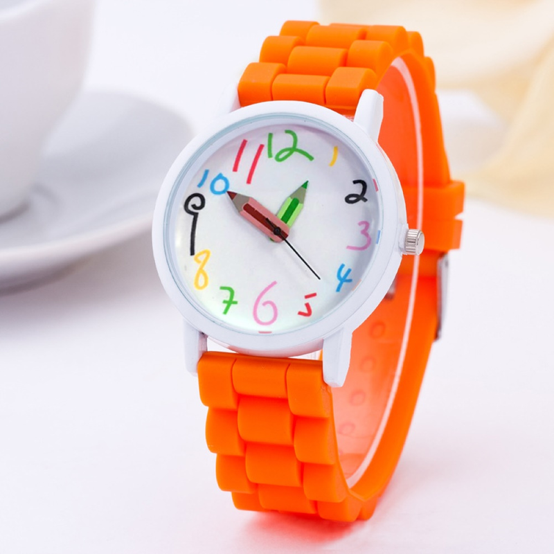 Yamaler Fashion Children Kids Arabic Numerals Pencil Analog Display Quartz Wrist Watch_voghion.com