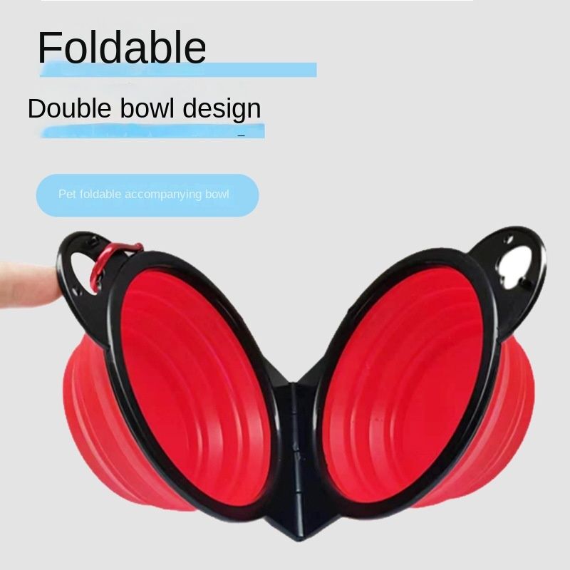Comedero plegable de plástico 2 en 1 para perros de PawParty Store_voghion.com