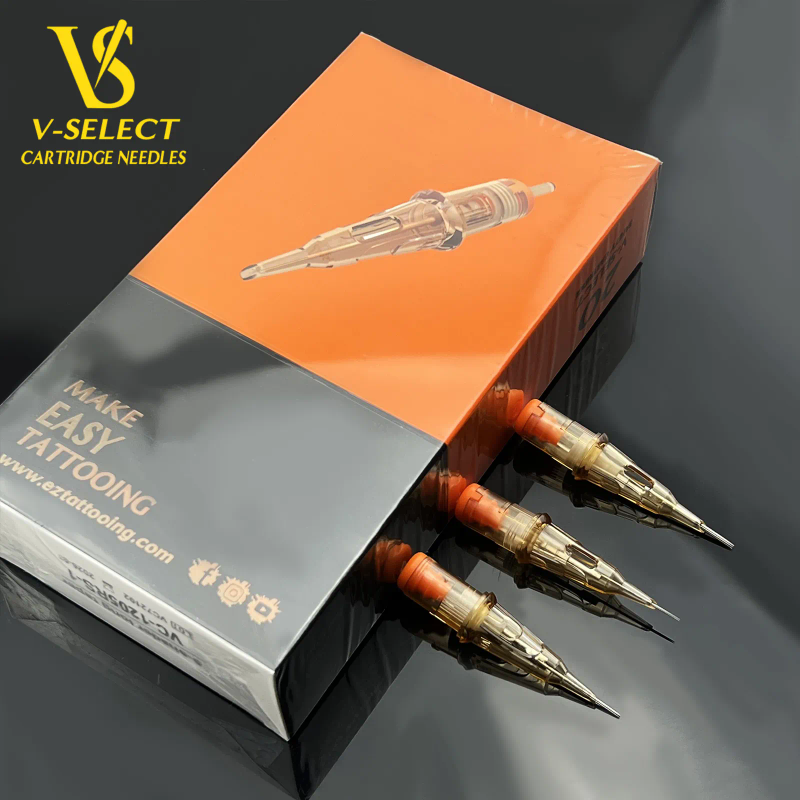 Tattoo Needles EZ V-Select Cartridge Tattoo Needles #12 0.35mm #10 0.3mm Round Shader Tattoo Needles for Cartridge_voghion.com