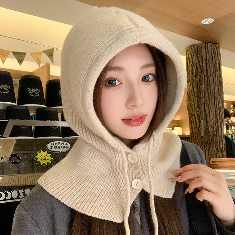 Cappello lavorato a maglia invernale coreano Balakrafa per bambini, caldo, collo, coppia, protezione per le orecchie_voghion.com