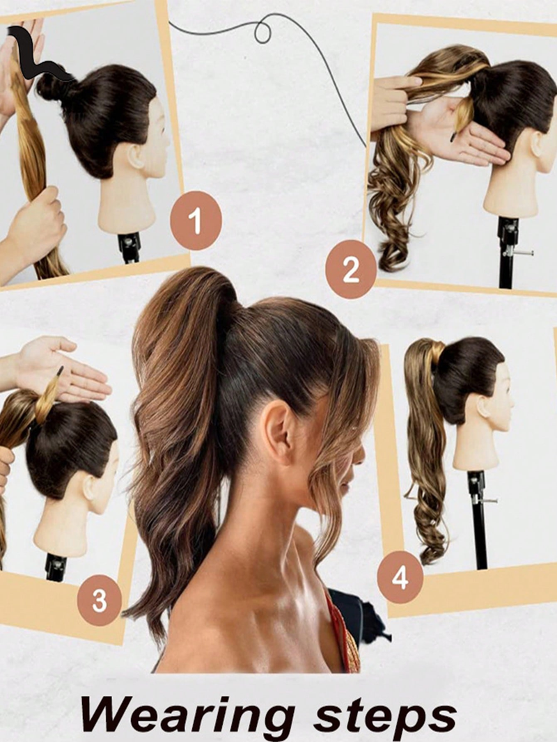 Extension de cheveux synthétiques queue de cheval bouclée extra longue_voghion.com