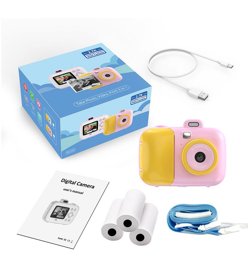 Cámara digital inteligente Polaroid HD con impresión de belleza, juguete para niños_voghion.com