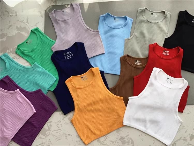 Gilet corto sportivo da donna senza anello in acciaio, top fitness da corsa ad asciugatura rapida, senza maniche, camicetta traspirante per abbigliamento da yoga_voghion.com