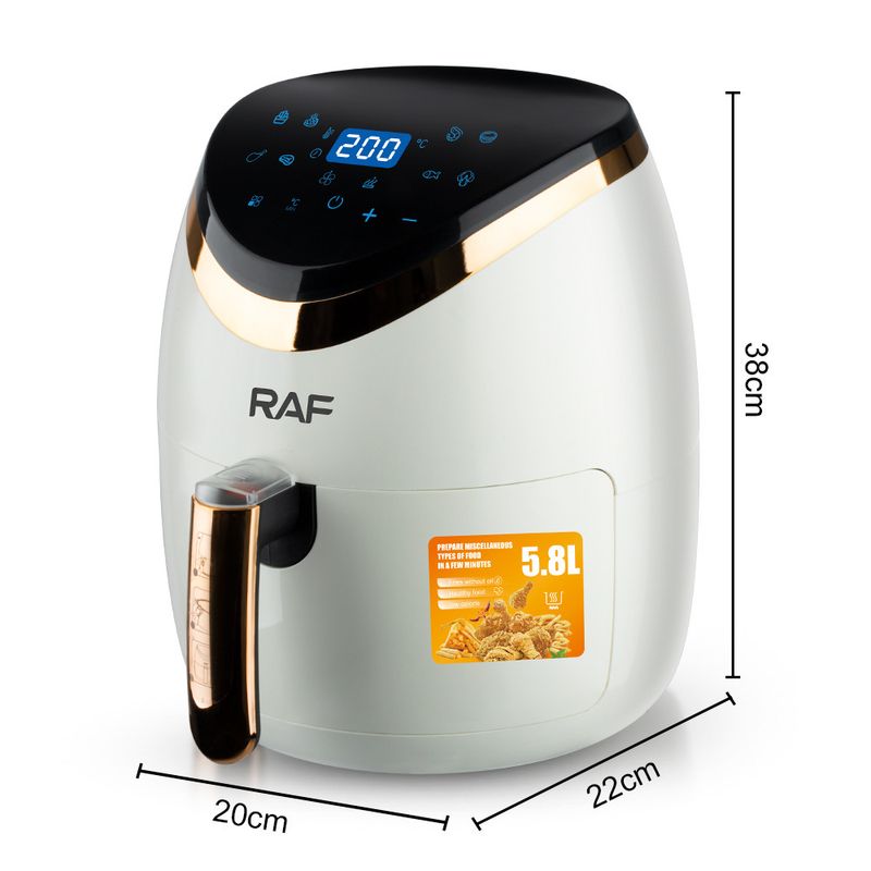 European Touch-Control Air Fryer - 5.8L Large Capacity Household Fully Automatic Intelligent 1500W_voghion.com