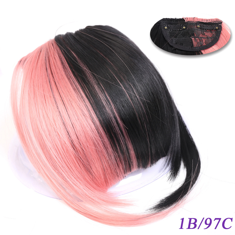 Włosy syntetyczne Peruki do sprzedaży bezpośredniej z prostymi grzywkami dla kobiet i podwójnymi bokobrodami_voghion.com