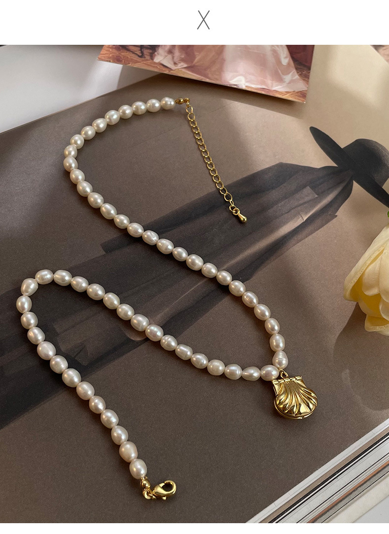 Collana d'amore con perle d'acqua dolce naturali dal design di nicchia, catena clavicola femminile, versatile e impilabile, di fascia alta, super fatata_voghion.com