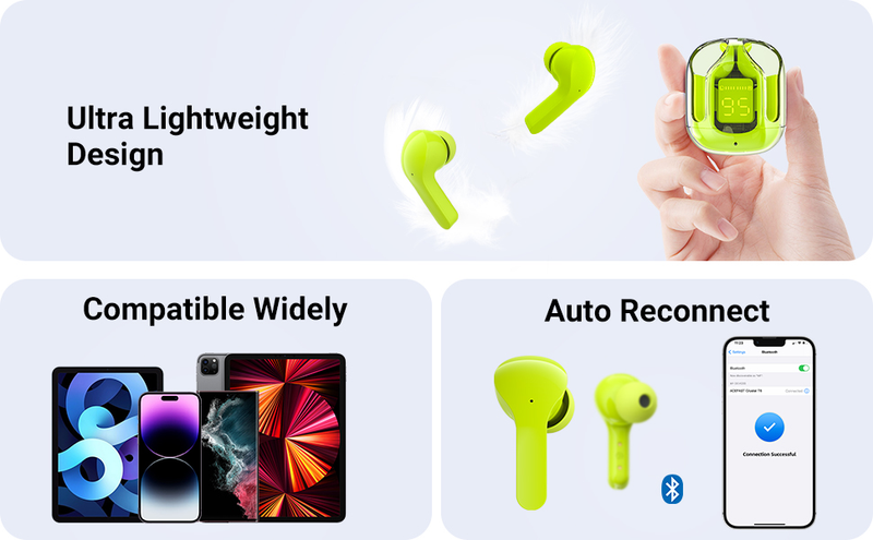 T6 Tws Earpuds Wireless Bluetooth 5.0 Sport Gaming Headsets Noise Reduction Earbuds Mic Headp with LED Display_voghion.com