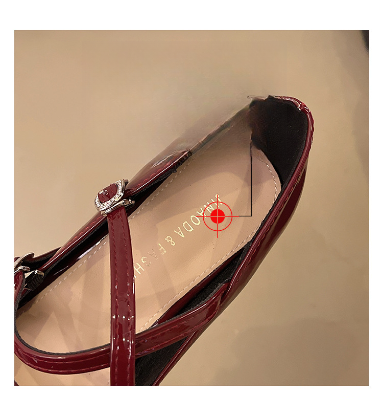 Platform High Heel Silver Mary Jane Women's Shoes, One Strap Square Toe Single Shoes_voghion.com