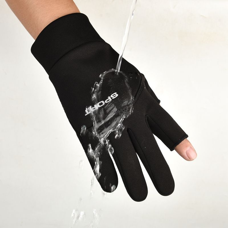 Autumn winter two with velvet riding fishing outdoor wear-resistant full finger gloves, cold resistant and warm gloves_voghion.com