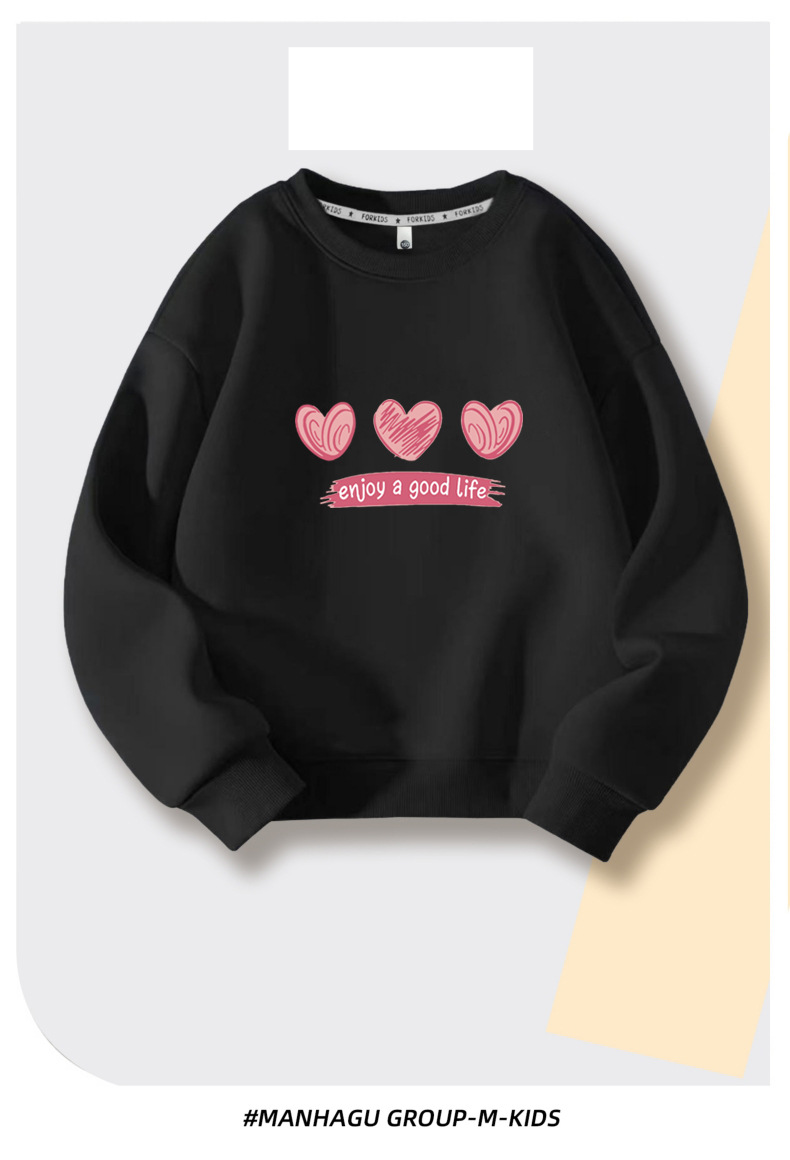 Felpa con cappuccio per ragazza primavera e autunno Love Girl Top Abbigliamento autunnale a maniche lunghe_voghion.com