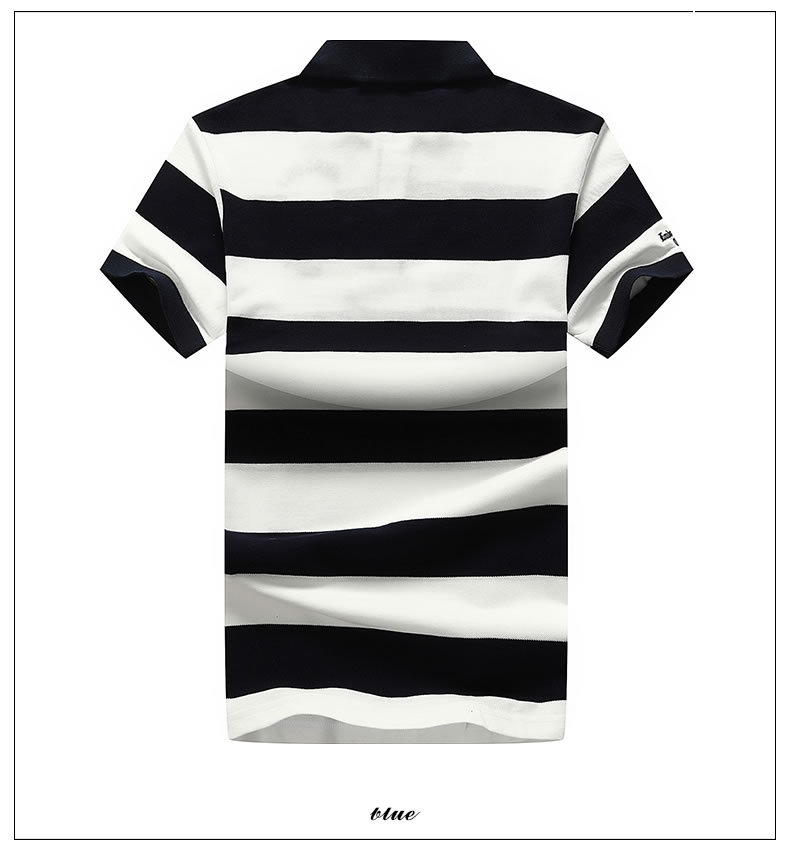 Herrkläder Kortärmad bomullspikétröja herr Moderandig kortärmad t-shirt herr-tröja med lapel_voghion.com