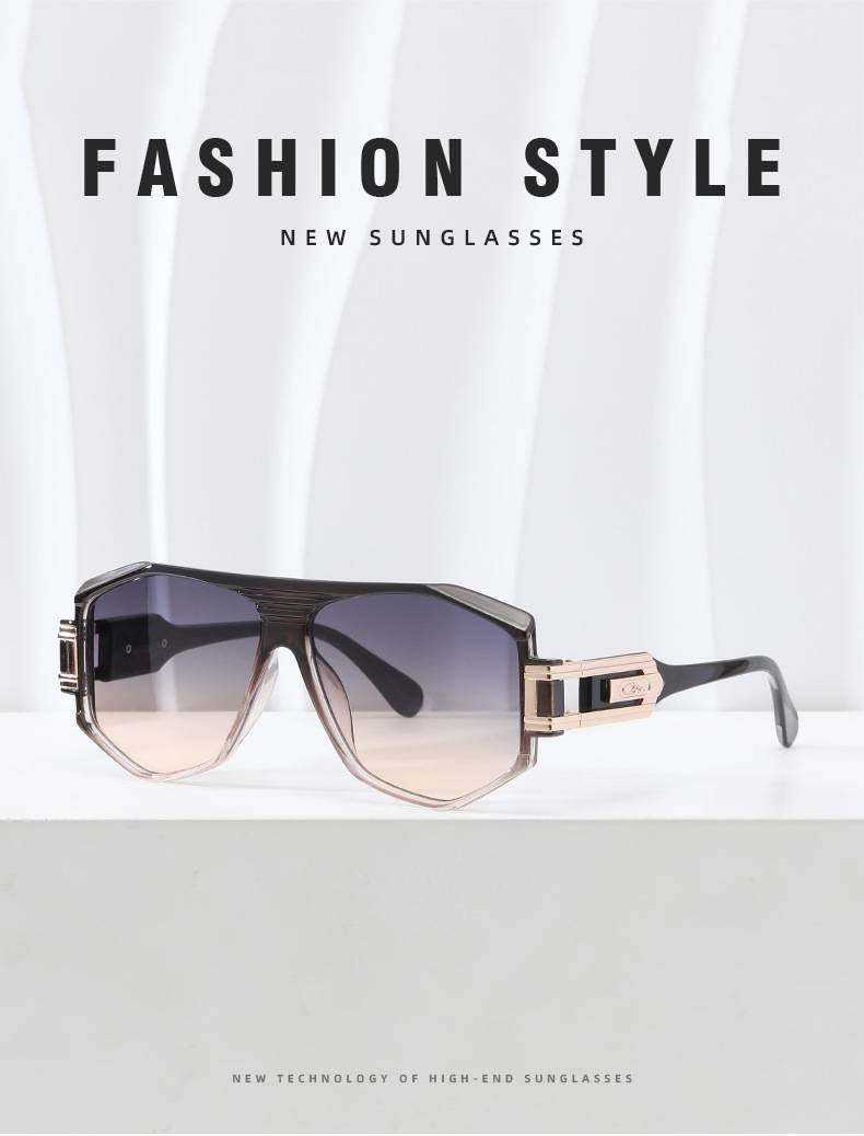 TGOGO Neue Pilotensonnenbrille für Herren ist keine europäische und amerikanische Straßenfotografie, moderne, polygonale Retro-Krötenbrille mit großem Rahmen, UV400_voghion.com