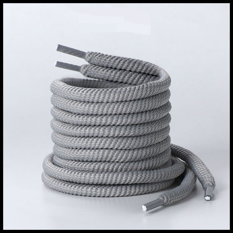 Accessori per scarpe sorriso spesso rotondo twist unisex scarpe di tela beige lacci neri_voghion.com