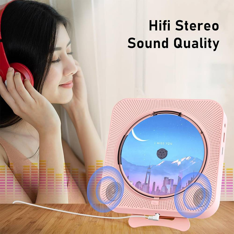 Byteuni Bluetooth Portable Home CD Music Player Rechargable With Remote Control, Timer, Built-in Speakers And LED Display - FM Radio Boombox_voghion.com