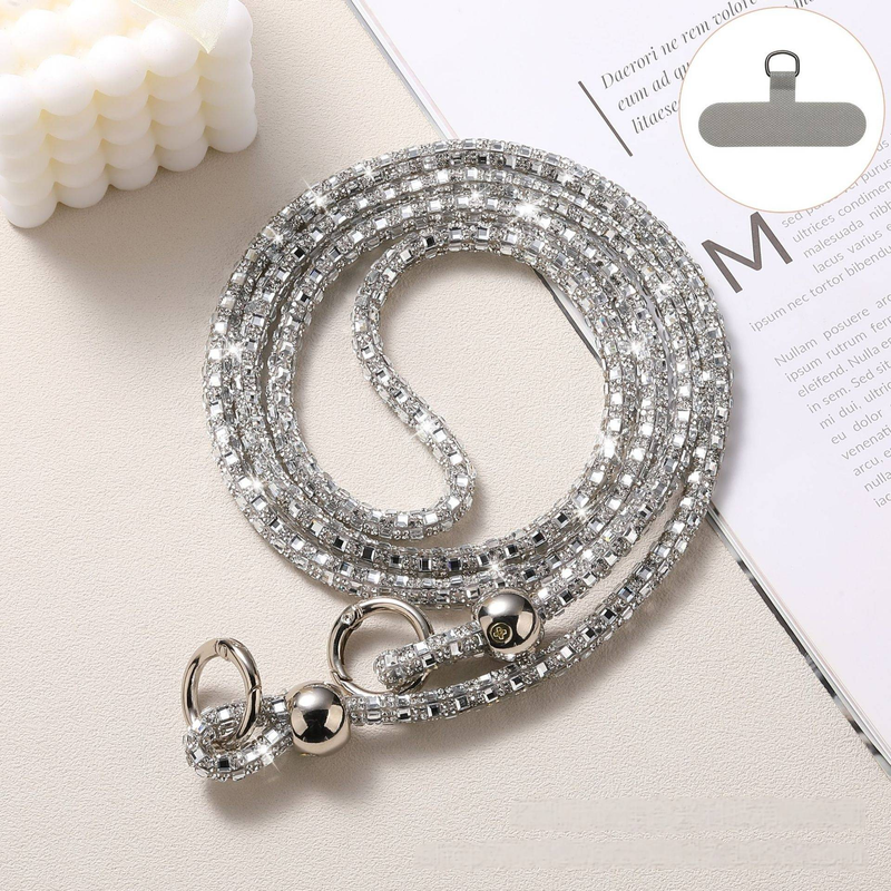 Luxury Crystal Beaded Phone Strap With Rhinestones Adjustable Long Crossbody Lanyard For Phones And Bags_voghion.com