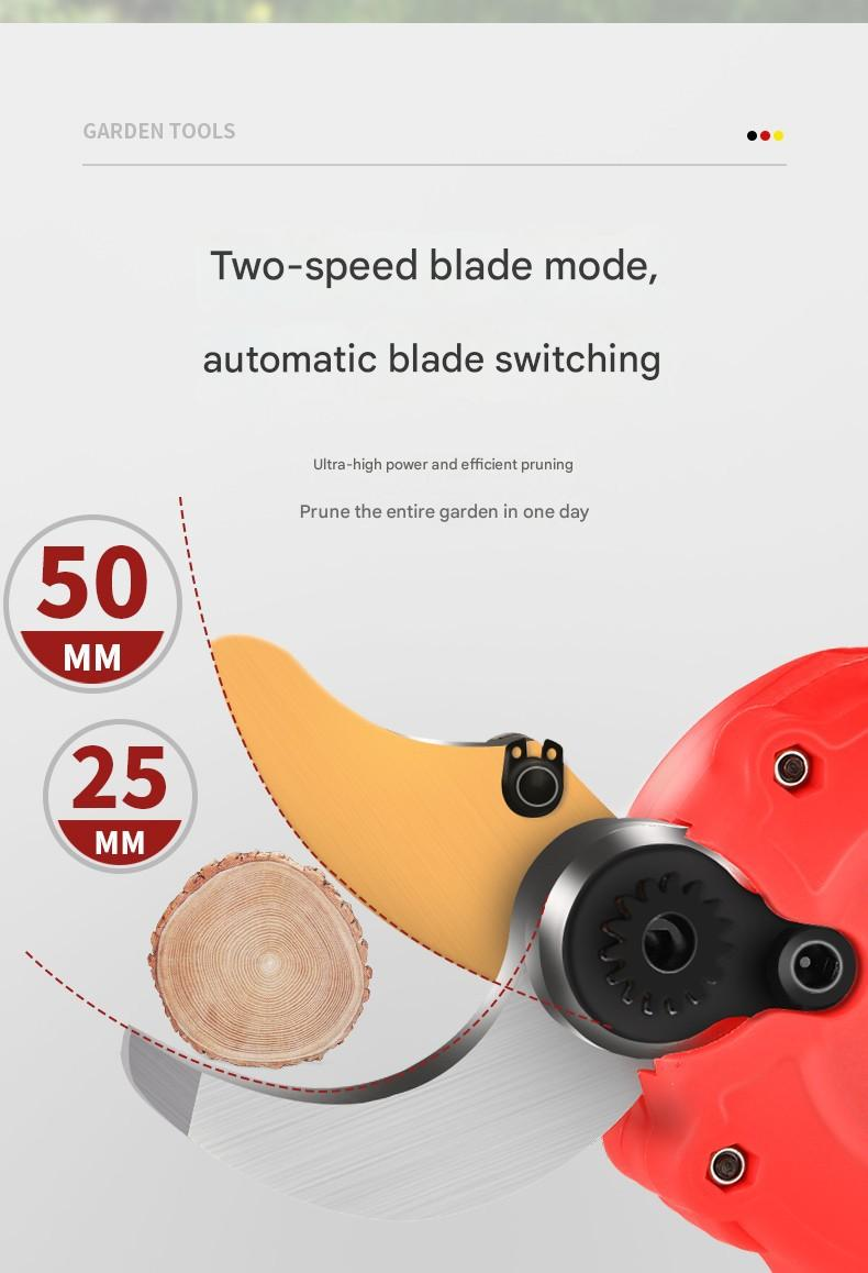 Electric Scissors Fruit Tree Pruning Shears Rechargeable Powerful Wireless Lithium Battery Garden Tools Thick Branch Special Gardening Pruning Shears_voghion.com
