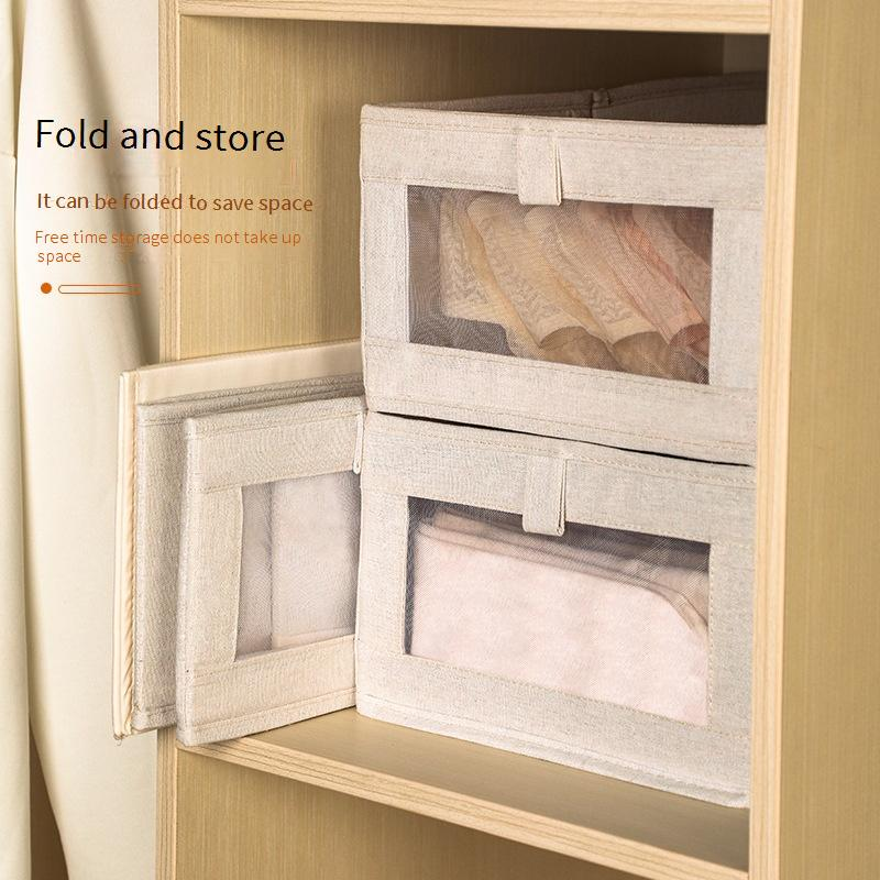 Foldable Fabric Storage Bin - Large Capacity Closet Organizer For Underwear & Clothes (Breathable, Space-Saving, Multi-Use)_voghion.com