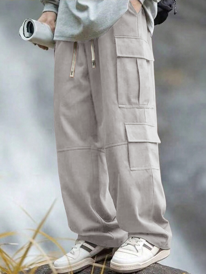 Men's Stretch Wrinkle-Resistant Cotton Athletic Pants - Comfort Fit With 4-Way Flexibility_voghion.com