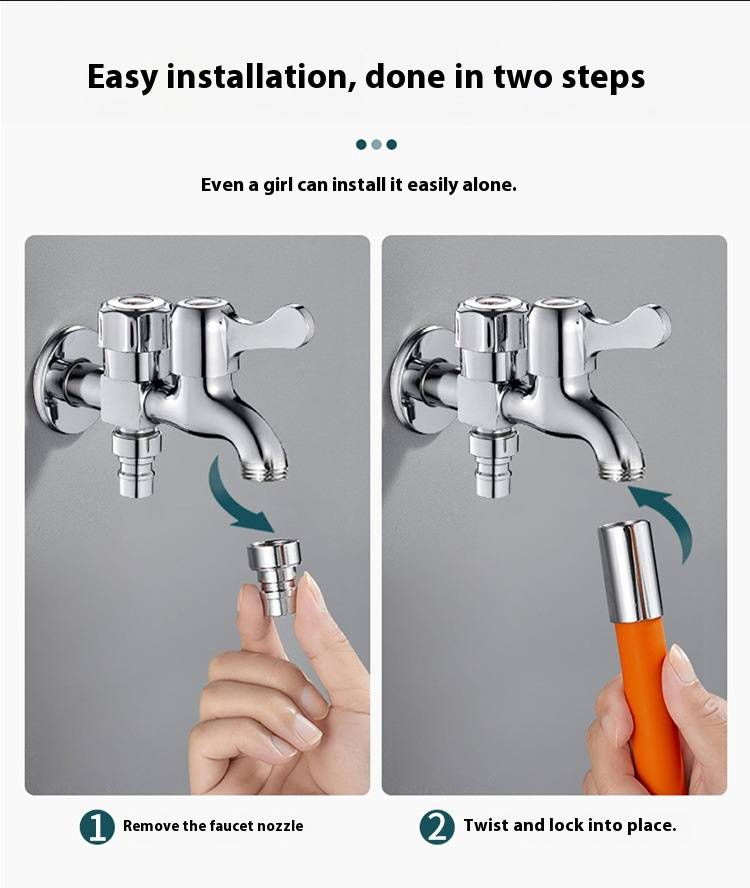 Universal 360° Swivel Faucet Extension Hose – Stainless Steel Water Tap Extender For Bathroom & Kitchen (20CM/30CM/50CM, Chrome/Black/Orange)_voghion.com