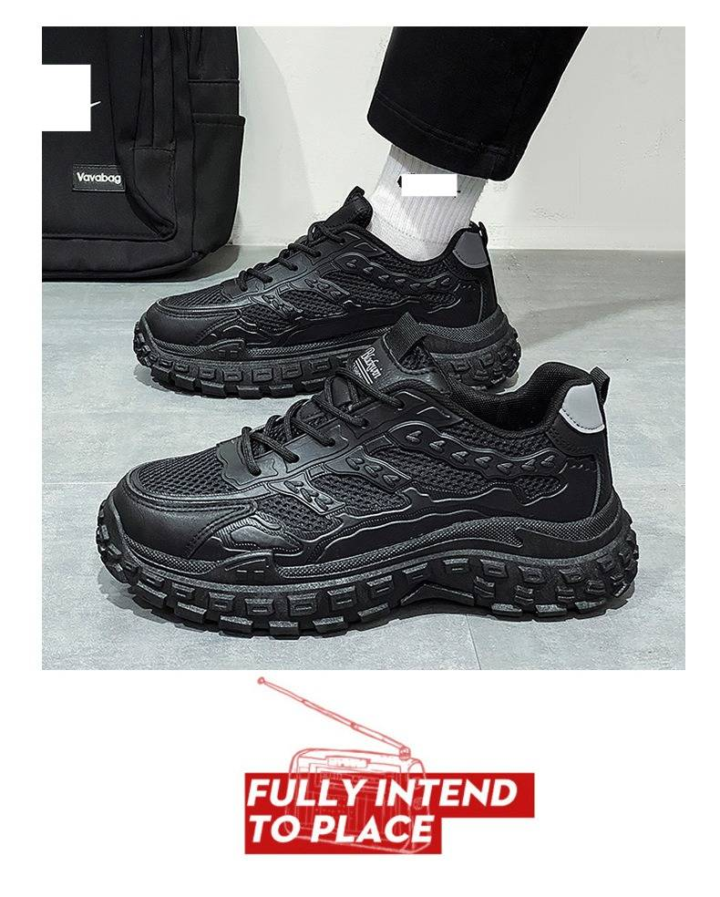 Men's Breathable Anti-Slip Work Shoes With Tire Sole, Lightweight Casual Sneakers For Summer, Comfortable Low-Top Shoes For Daily Wear_voghion.com