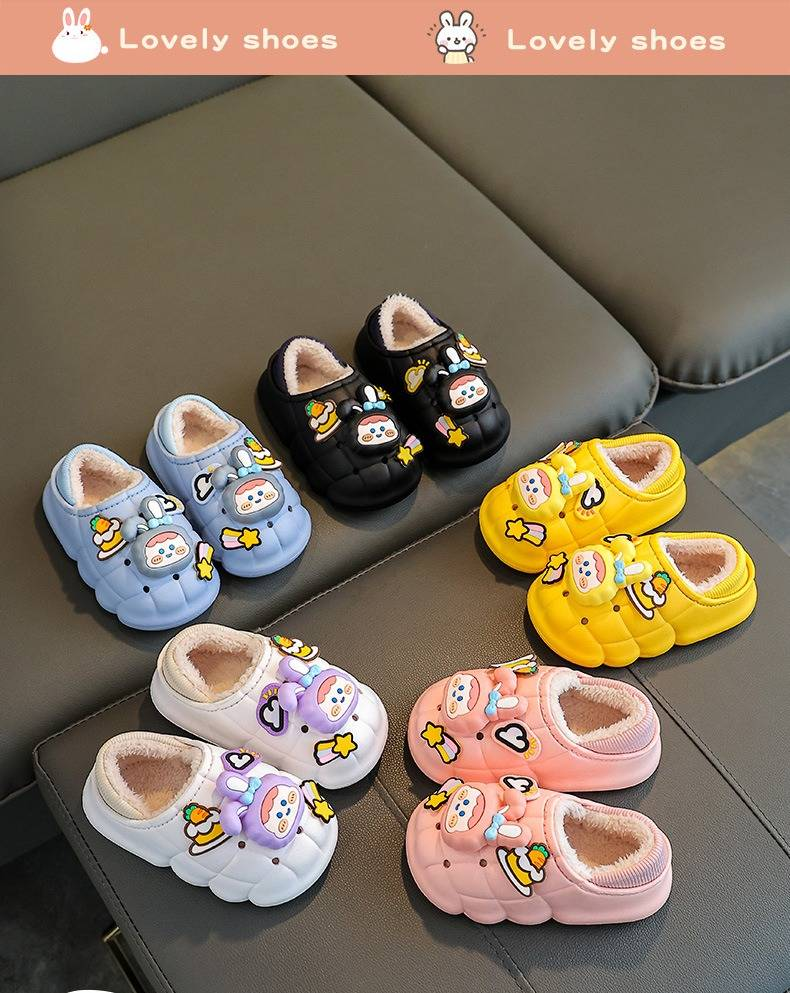 Pantofole invernali per bambini con fodera in pile - Pantofole da casa antiscivolo e impermeabili per bambini e bambine (confezione da 1, diversi colori e taglie)_voghion.com