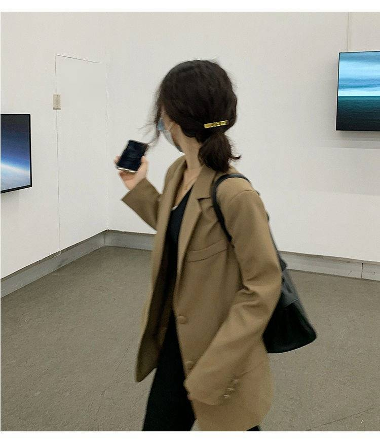 Kadınlar İçin Büyük Boy Blazer – Kore Esintili Günlük Takım Ceket (Bej/Pembe/Siyah/Beyaz) | İşyerinden Hafta Sonuna Kadar Çok Yönlülük_voghion.com