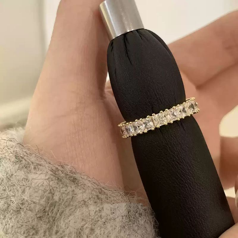 Korean Light Luxury Brushed Rhinestone Gentle Row Diamond Index Finger Elegant Niche High-end Sense Stacking Ring For_voghion.com