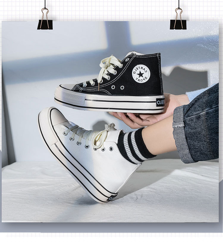 P Höhe zunehmende Schuhe Cm kleine weiße weibliche koreanische Version des neuen Studenten-Muffins mit dicken Sohlen, trendiger Keil-High-Top-Leinwand_voghion.com