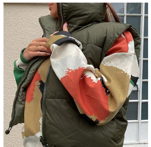 Gilet casual da donna in cotone con colletto rialzato, gilet senza maniche in cotone spesso_voghion.com