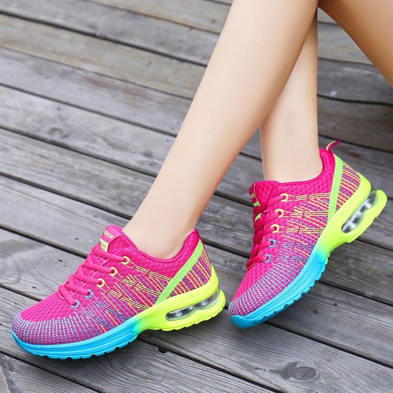 Corsa per le donne Scarpe da ginnastica da jogging elastiche per esterni con cuscino d'aria Scarpe sportive da tennis_voghion.com