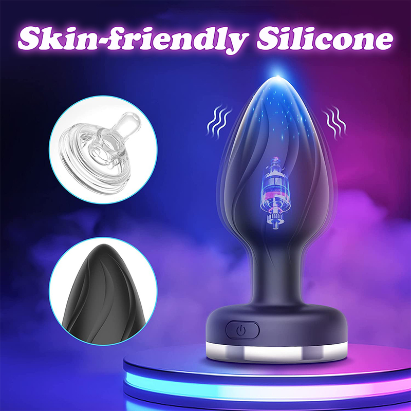 Plug Vibrating Butt LED Light Anal APP Vibrator Prostata-Massagegerät für Männer Fernbedienung Vibrator A_voghion.com