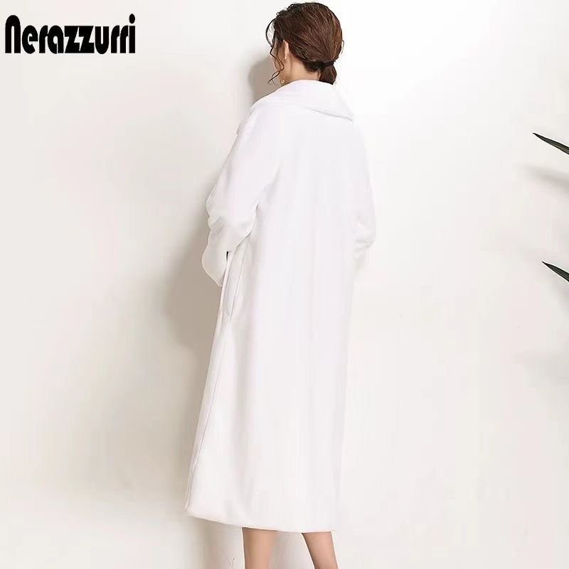 Damenmode-Anzugkragen-Langarmmantel aus Rex-Kaninchenfellimitat_voghion.com