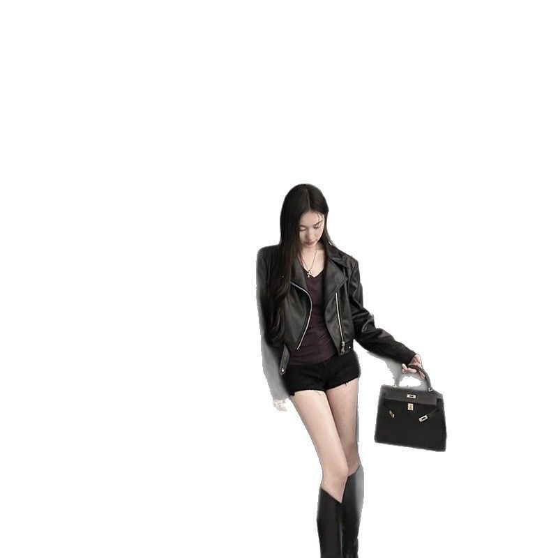 Melard Printemps et Automne Nouvelle Veste Courte Slim Fit Jeunesse En Cuir Haut_voghion.com