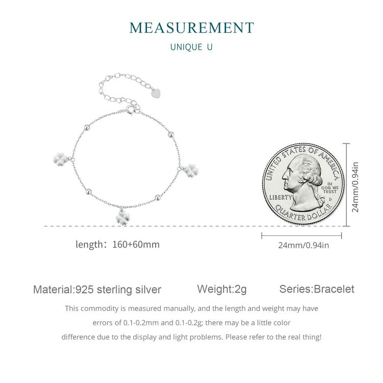 Bracciale Clover, bracciale in argento sterling 925 per donna_voghion.com