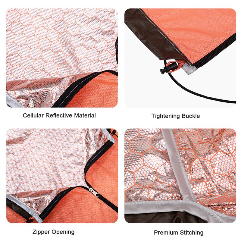 TOMSHOO Notfallschlafsack, ultraleicht, wasserdicht, wärmereflektierend, Thermoschlafsack, Überlebensausrüstung für Outdoor-Abenteuer_voghion.com