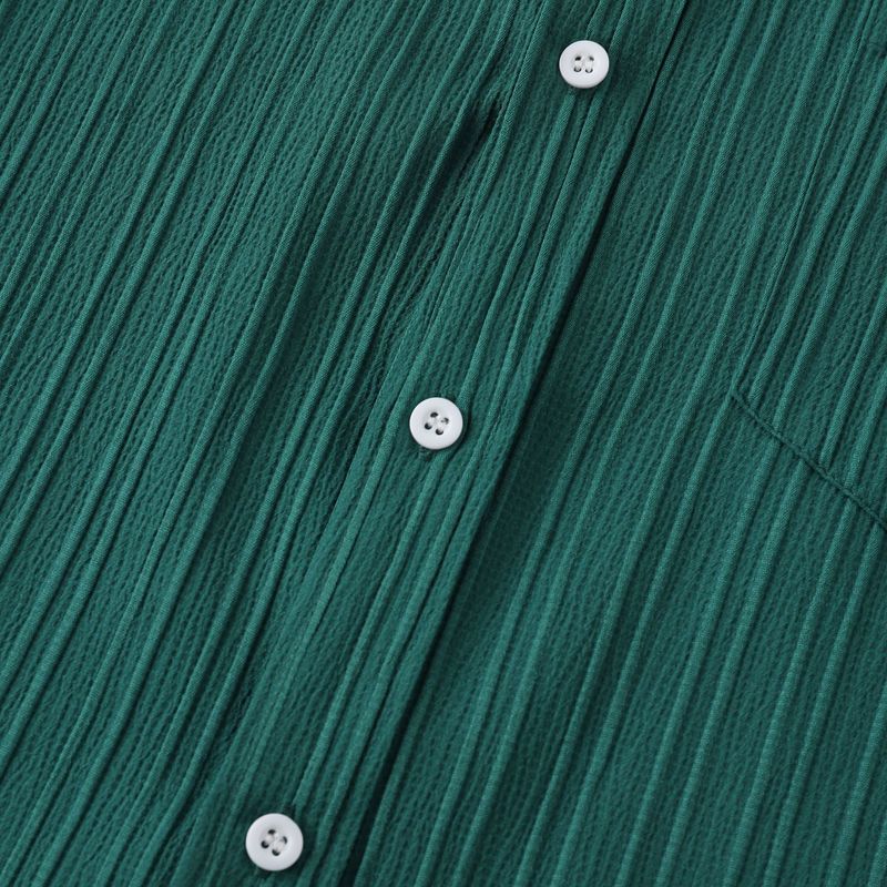 Goods 2024 summer new solid color lapel short sleeved shirt men's_voghion.com