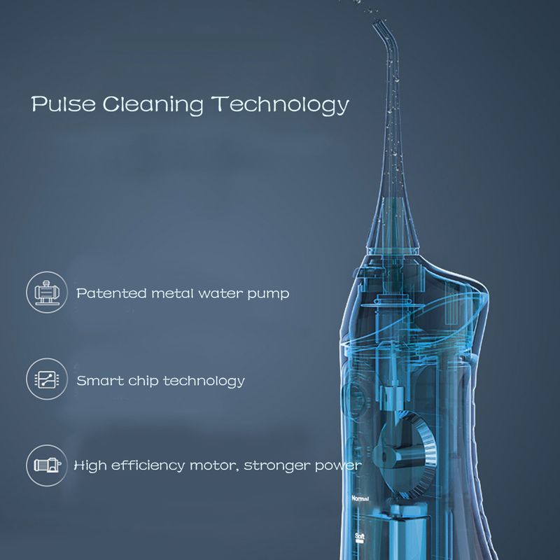 Portable Oral Irrigator Waterproof Irrigador 350ML Dental Water Flosser Teeth Cleaner USB Rechargeable Waterpulse Wash Bag_voghion.com