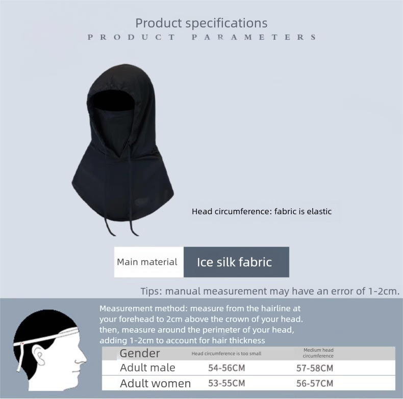 Masque de protection solaire d'été pour hommes, couverture intégrale du visage, cache-cou respirant en soie glacée, écharpe, bonnet, voile 3 en 1 pour le cyclisme_voghion.com