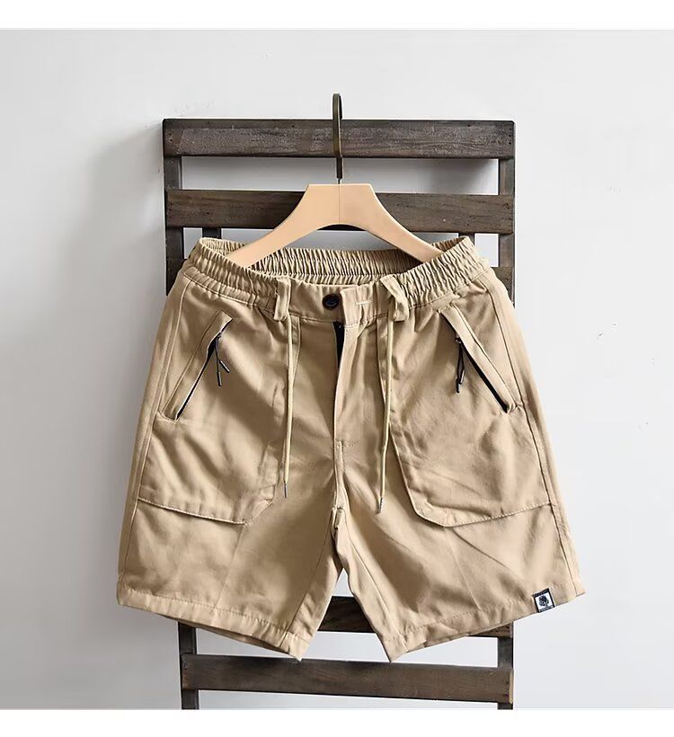 Cargo-Shorts für Herren – lässige, gerade geschnittene 5-Zoll-Shorts mit Taschen, leichte Baumwolle für den Sommer, Schwarz/Khaki/Blau/Grün_voghion.com