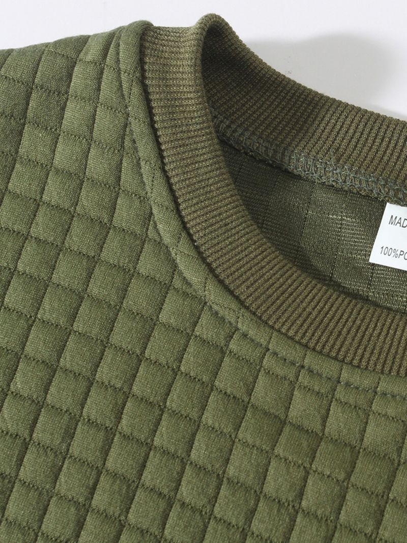 Ropa para hombre, otoño e invierno, camisa informal ajustada para hombre, camiseta de manga larga con cuello redondo y diseño de gofre_voghion.com