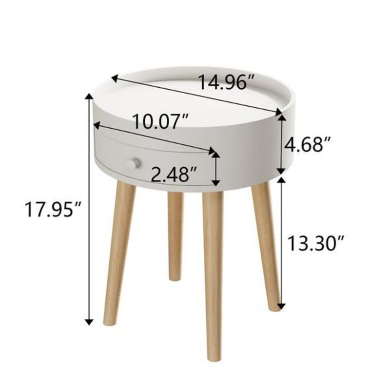 18H Side Coffee Bedside Living Storage Table Sofa Bedside Drawer Table Table Furniture Room_voghion.com
