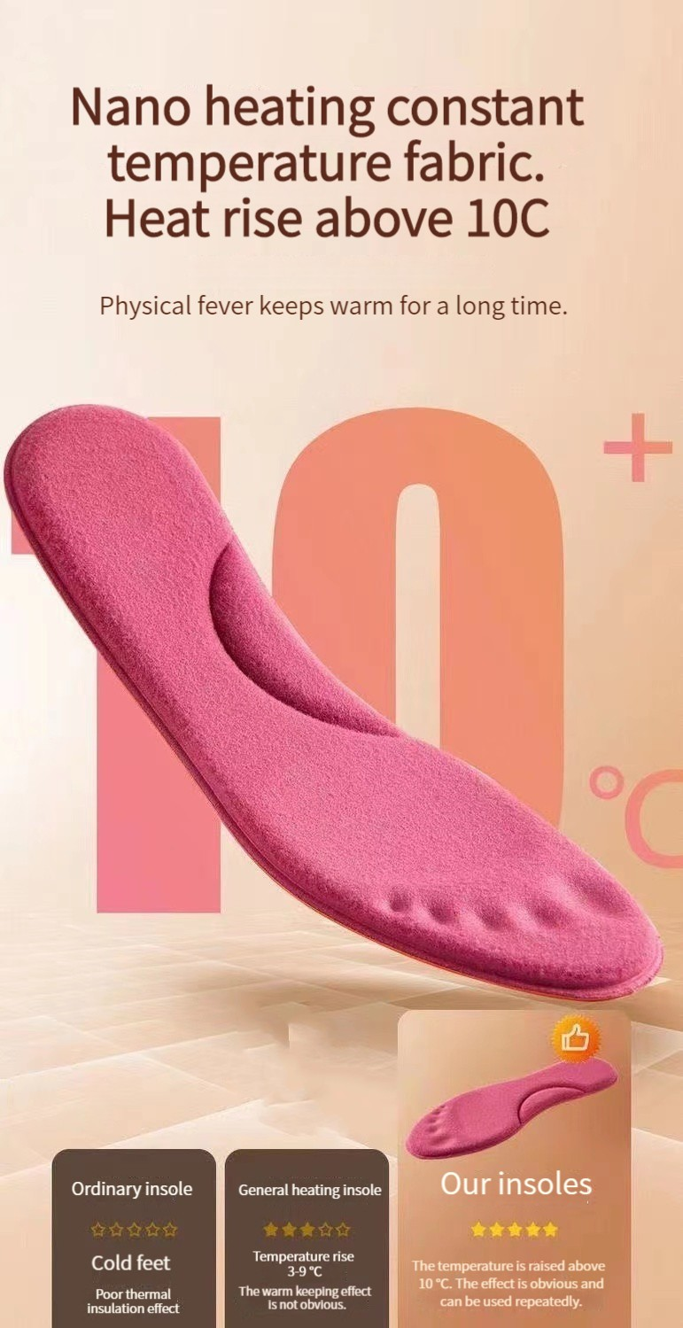 Zelfverwarmde inlegzolen voor voeten Winter Thermische dikker Memory Foam Heren Dames Sportschoenen Zelfverwarmende schoenpads_voghion.com