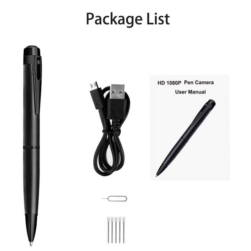 HD 1080P Portable Pocket Pen Camera Take Photo Digital Video Recorder Business Wearable Body Mini Camcorders One Button Click_voghion.com