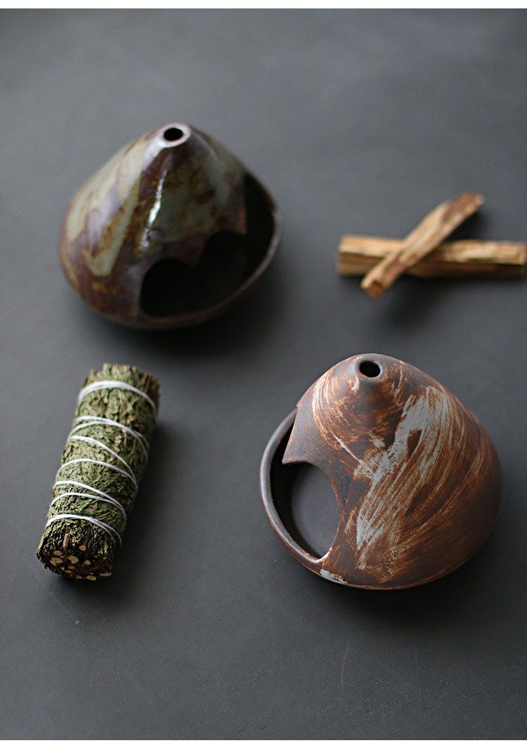 Peruanischer Palo Santo Halter Brenntablett Salbeiständer Keramik Weihrauchbrenner Diffusor_voghion.com