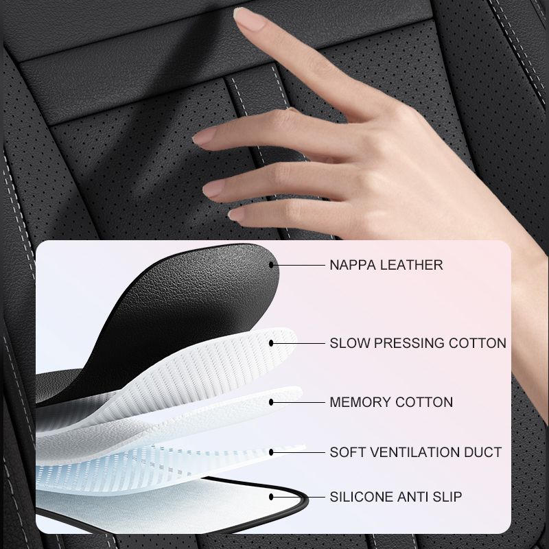 1PCS Nappa Leather Anti-Slip And Full Wrap Driver Protector Mat Front Bottom Car Seat Cushion Cover_voghion.com