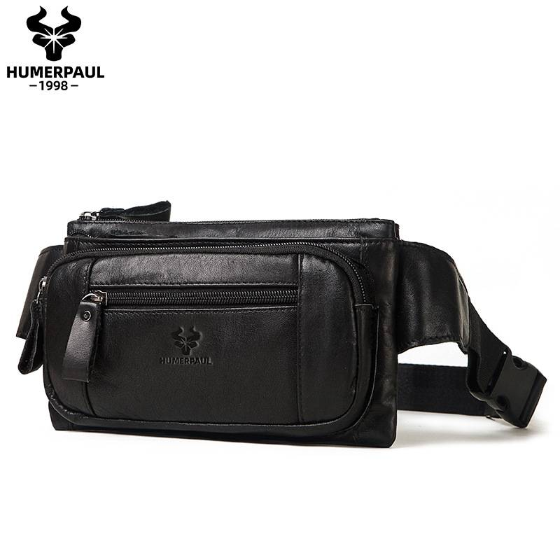 Designer Mode Persönlichkeit Trend Leder Herren Hüfttasche Oberschicht Rindsleder Multifunktionale Brusttasche Retro Umhängetasche Herrentasche Explosion_voghion.com