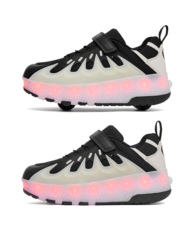 Rechargeable luminous shoes LED lights for children adult roller skate LACES wheels_voghion.com